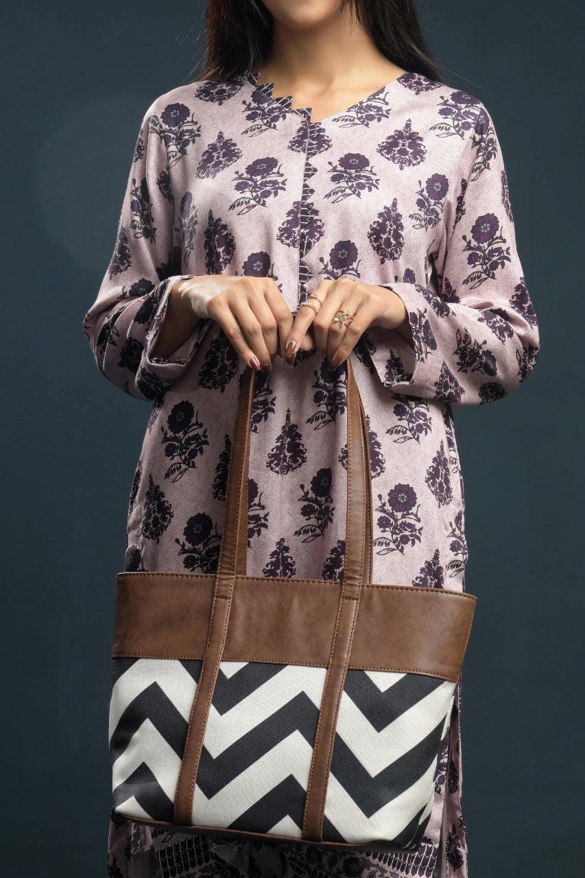 Women’s PU Leather Printed Tote Bag – Stylish Shoulder Bag & Purse for Everyday Use