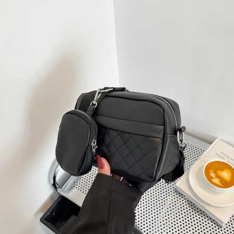 Stylish Convertible Crossbody Bag for Girls – Waterproof PU Leather Shoulder Handbag with Change Purse | Trendy Travel Crossbody (Black)