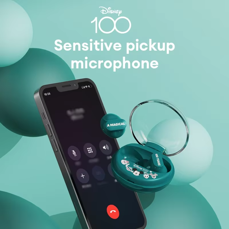 Disney 100th Anniversary Bluetooth 5.3 Wireless Earbuds | QS-T1 HIFI Stereo Earphones with Low Latency – Random Color