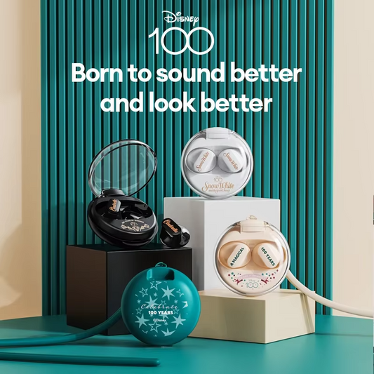 Disney 100th Anniversary Bluetooth 5.3 Wireless Earbuds | QS-T1 HIFI Stereo Earphones with Low Latency – Random Color