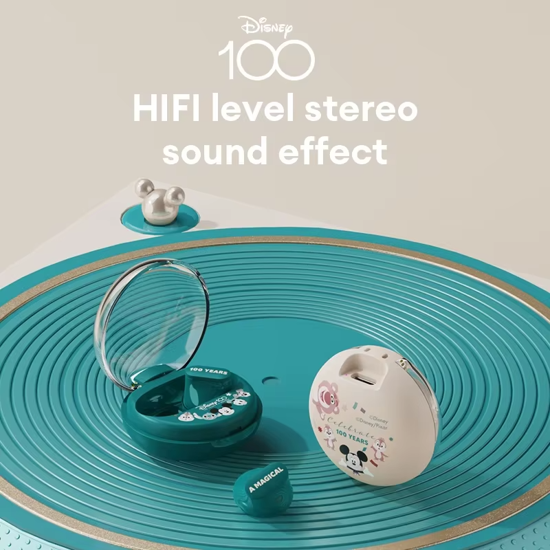 Disney 100th Anniversary Bluetooth 5.3 Wireless Earbuds | QS-T1 HIFI Stereo Earphones with Low Latency – Random Color