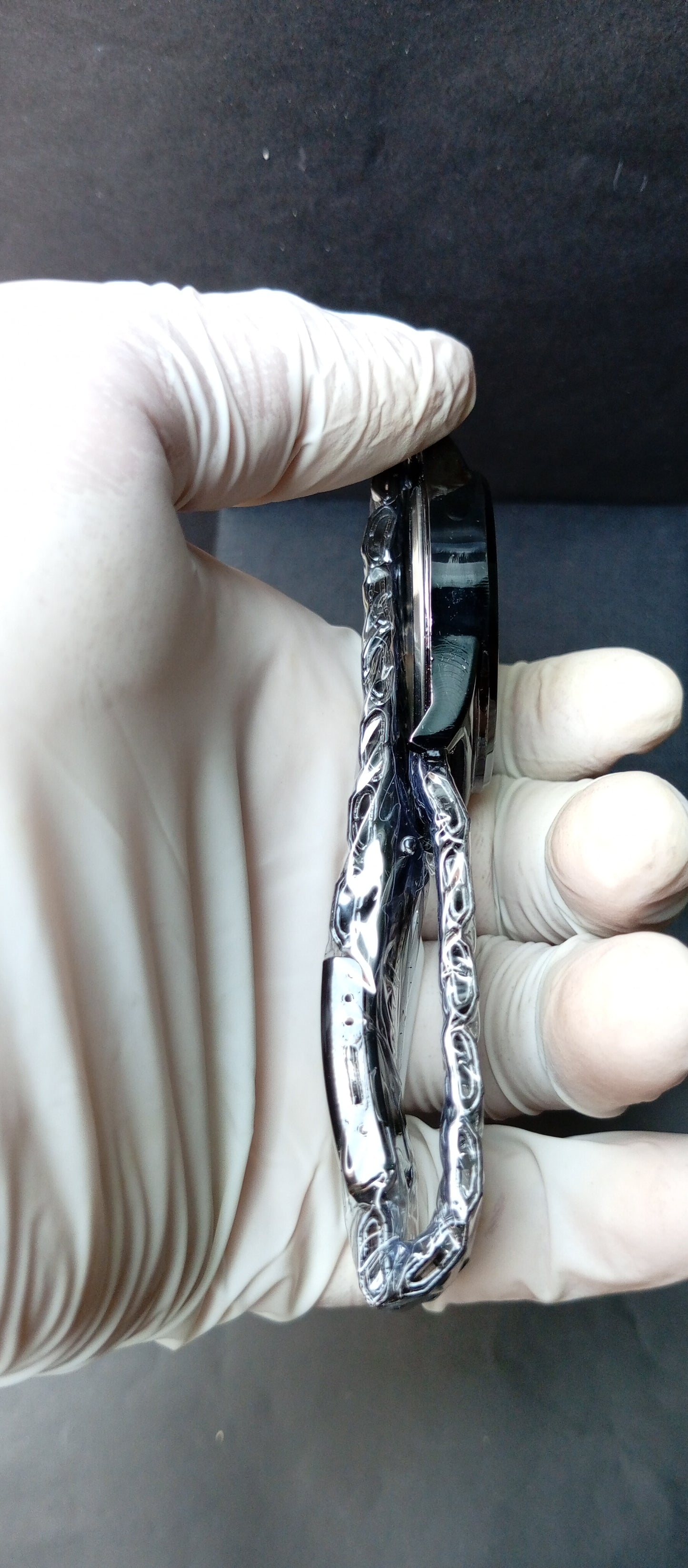 Baisheng Black & White Watch – Black Chain with Decorative Sub-Dials