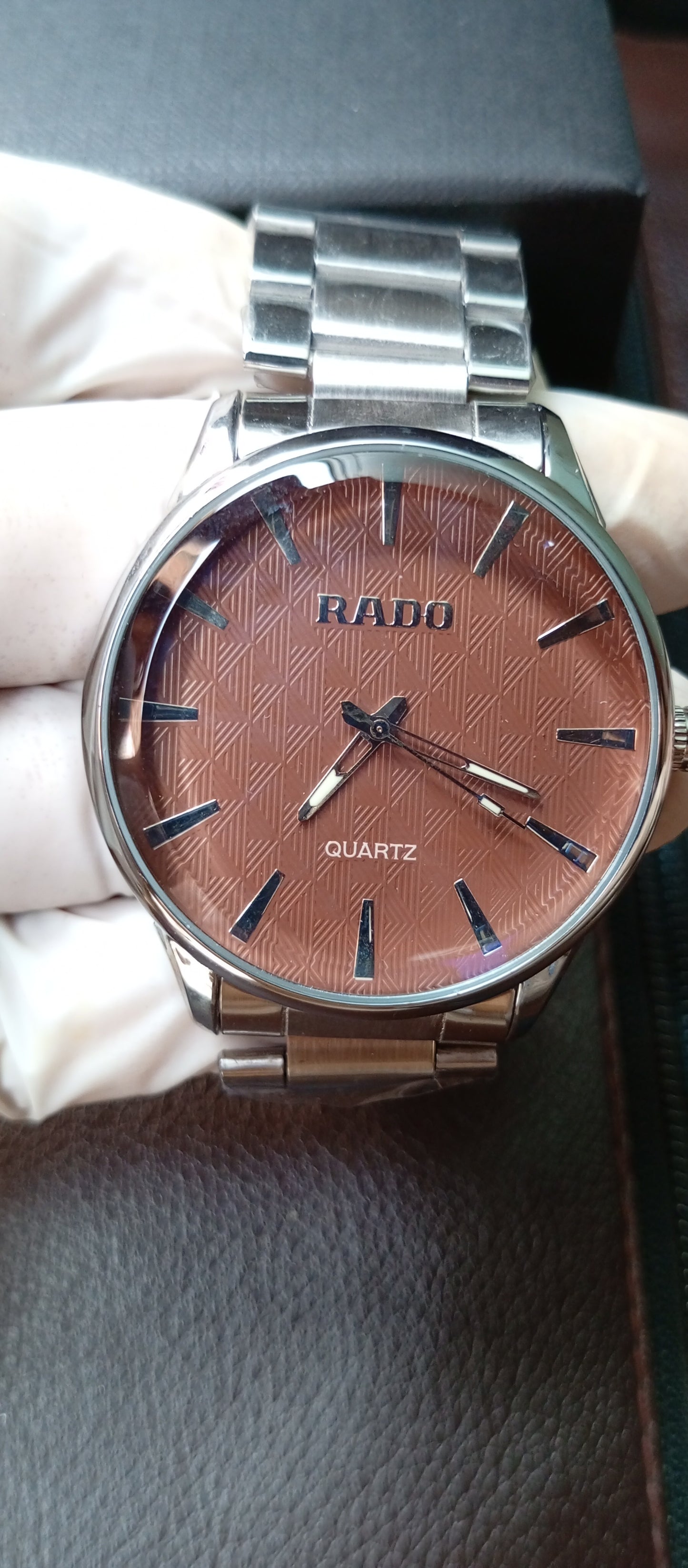 Rado Silver Chain Watch – Bronze Dial with Quartz Marking