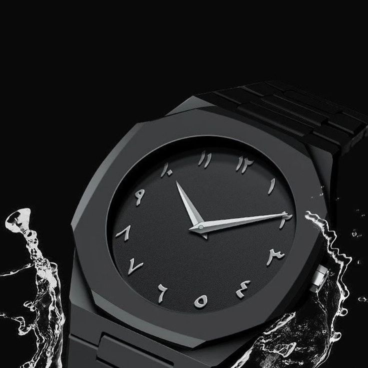 Aura Black – Sleek All-Black Watch with Arabic Numerals, Lightweight & Minimalist