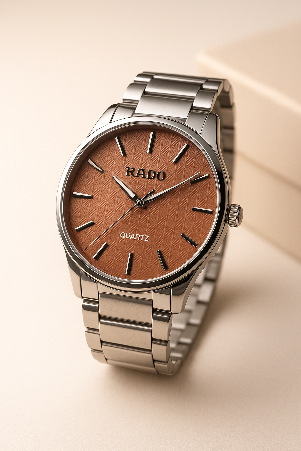 Rado Silver Chain Watch – Bronze Dial with Quartz Marking