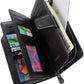 Men’s Luxury Leather Long Wallet by Baellerry – 23 Card Slots, Coin Purse & Large Capacity Zip Around (Black)
