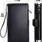 Men’s Luxury Leather Long Wallet by Baellerry – 23 Card Slots, Coin Purse & Large Capacity Zip Around (Black)