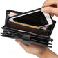 Men’s Luxury Leather Long Wallet by Baellerry – 23 Card Slots, Coin Purse & Large Capacity Zip Around (Black)