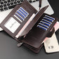 Men’s Luxury Leather Long Wallet by Baellerry – 23 Card Slots, Coin Purse & Large Capacity Zip Around (Black)