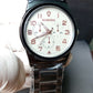 Baisheng Black & White Watch – Black Chain with Decorative Sub-Dials